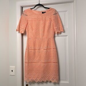 #25 TAHARI • CORAL EYELET • SCALLOPED EDGES DRESS